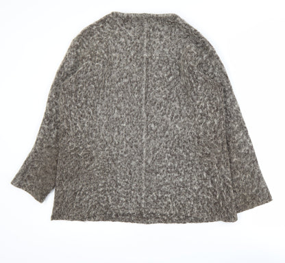 Wallis Women’s Grey Wool Blend Chunky Knit Long Sleeve Cardigan Size 12