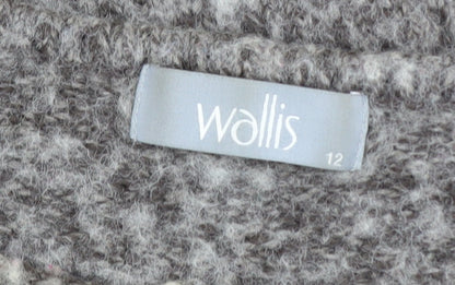Wallis Women’s Grey Wool Blend Chunky Knit Long Sleeve Cardigan Size 12