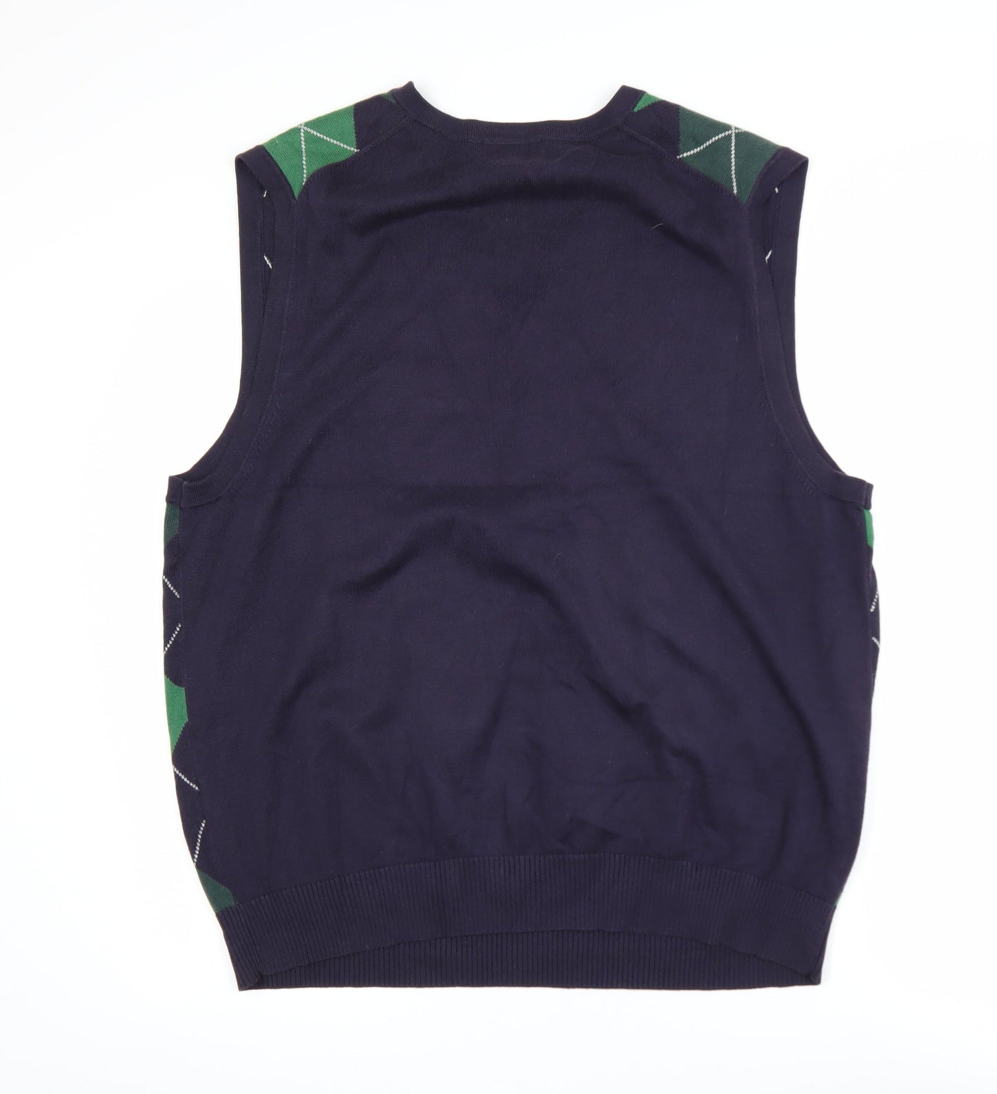 Mens UK Size L Lands’ End Blue Vest Jumper