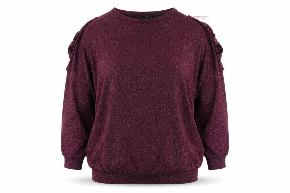 Yours Womens Purple Glitter Long Sleeve Tunic Top Size 20