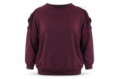 Yours Womens Purple Glitter Long Sleeve Tunic Top Size 20