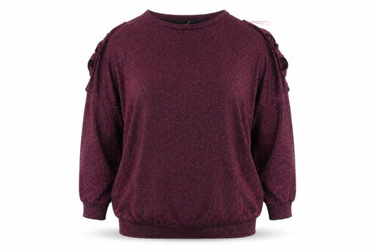 Yours Womens Purple Glitter Long Sleeve Tunic Top Size 20