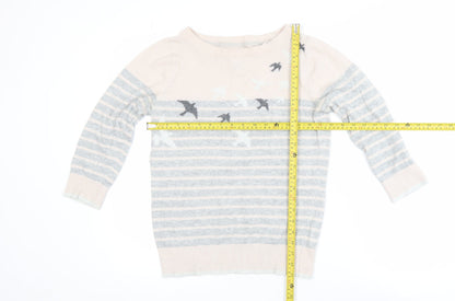 Womens UK Size 10 Maine New England Beige Pullover Jumper