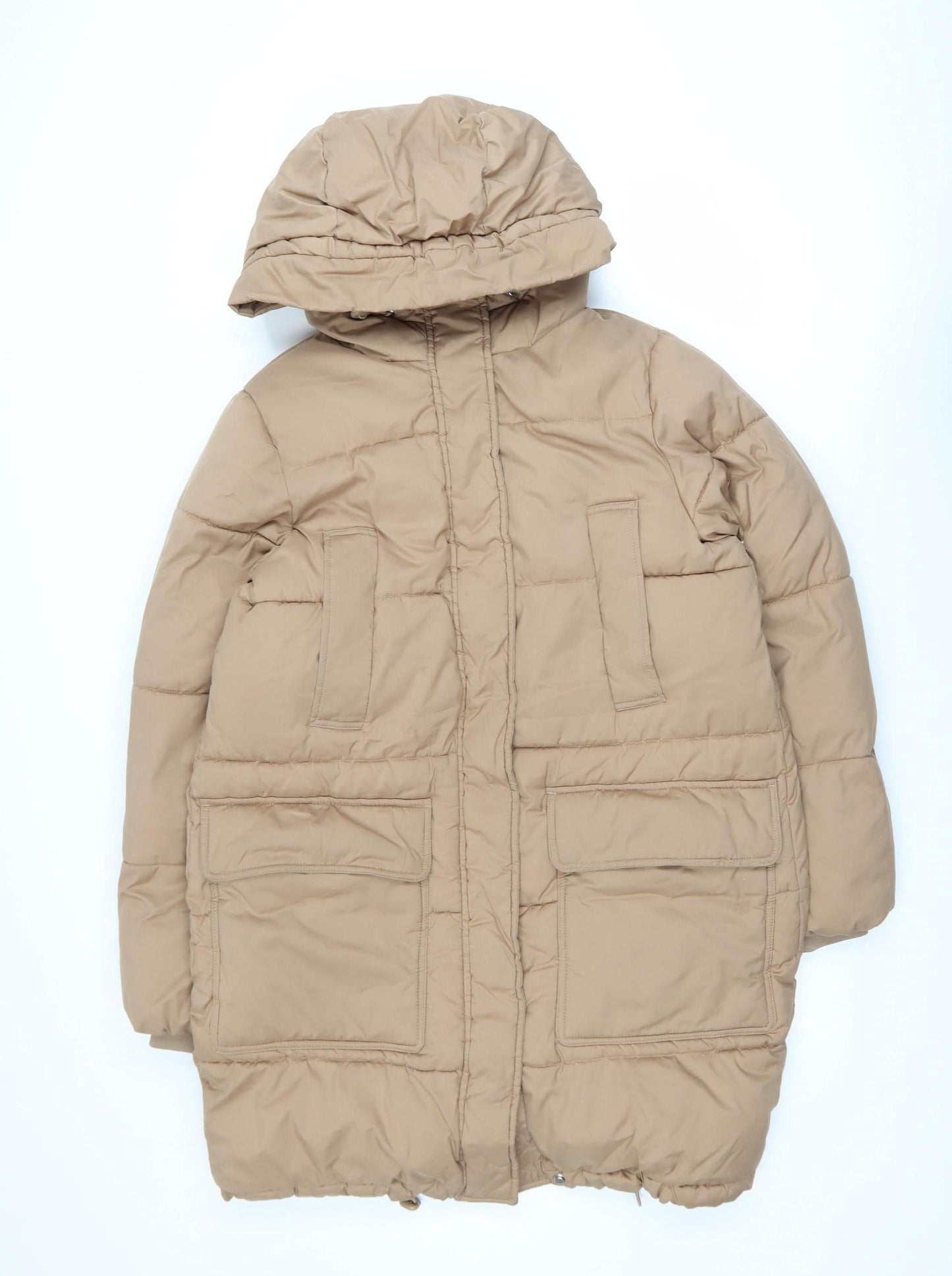 Womens UK Size XS H&M Beige Puffer Jacket