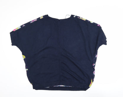 F&F Women's Blue Floral Lightweight Short Sleeve Blouse Size 18