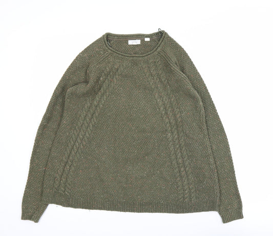 Womens UK Size 8 Fat Face Green Pullover Jumper