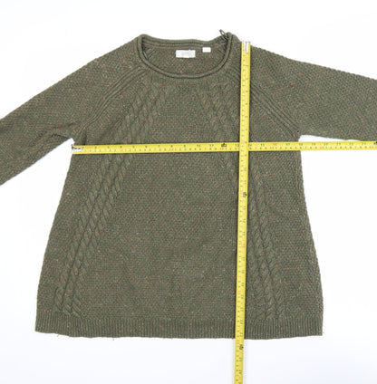 Womens UK Size 8 Fat Face Green Pullover Jumper