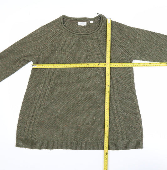 Womens UK Size 8 Fat Face Green Pullover Jumper