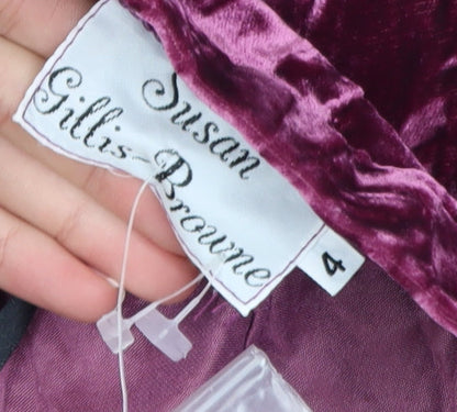 Womens UK Size 4 Susan Gillis-Browne Regular Fit Dress Pants Purple Trousers