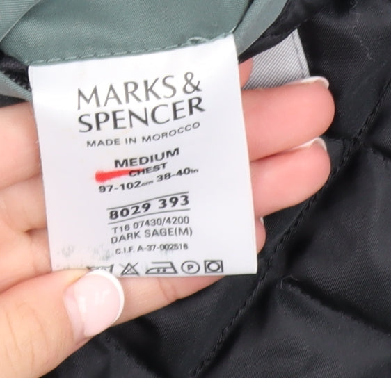 Mens UK Size M Marks and Spencer Green Parka Coat