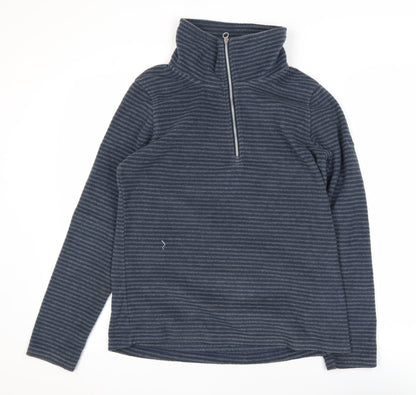 Regatta Women's Blue Striped Fleece 1/2 Zip Activewear Jacket UK 10