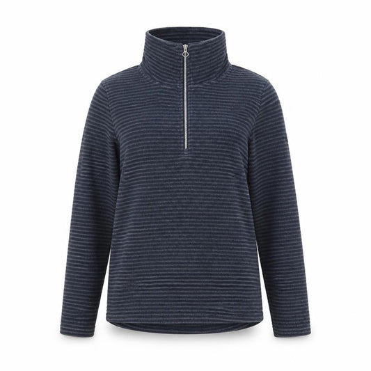 Regatta Women's Blue Striped Fleece 1/2 Zip Activewear Jacket UK 10
