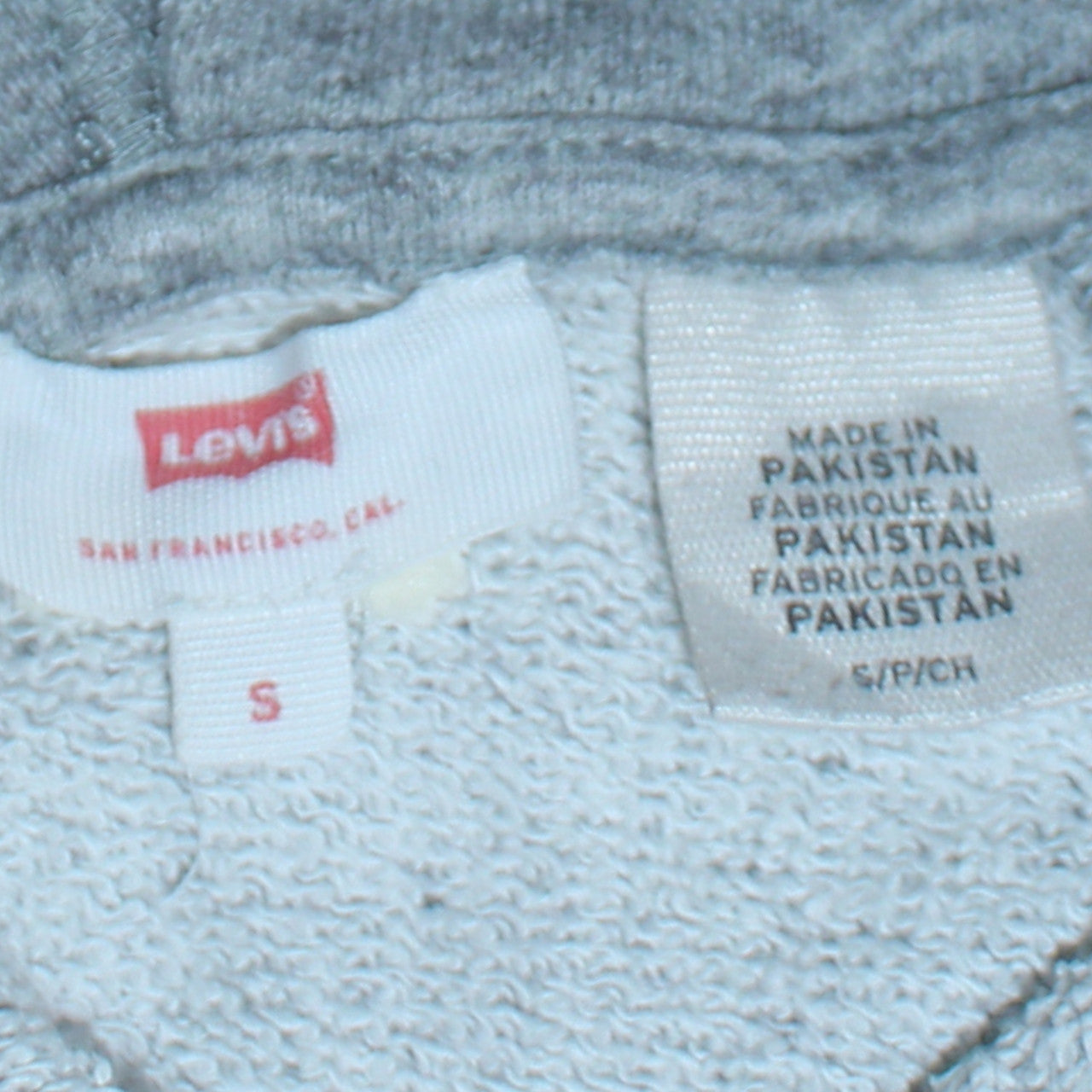 Mens UK Size S Levi's Grey Pullover Hoodie