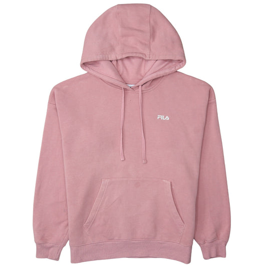 Womens UK Size L FILA Pink Pullover Hoodie