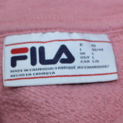 Womens UK Size L FILA Pink Pullover Hoodie