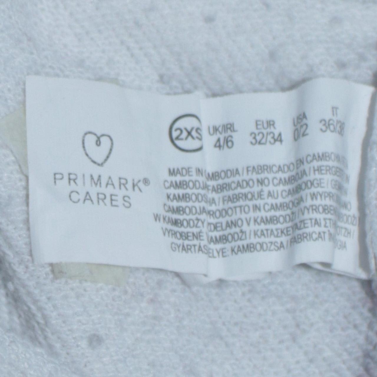 Womens UK Size 2XS Primark White Pullover Sweatshirt
