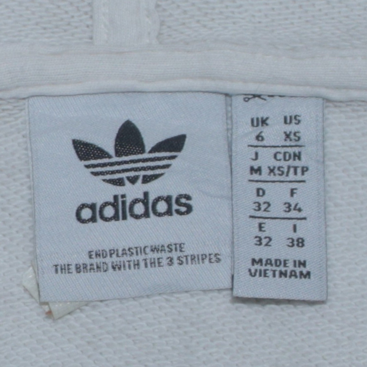 Womens UK Size XS adidas White Pullover Hoodie