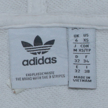 Womens UK Size XS adidas White Pullover Hoodie