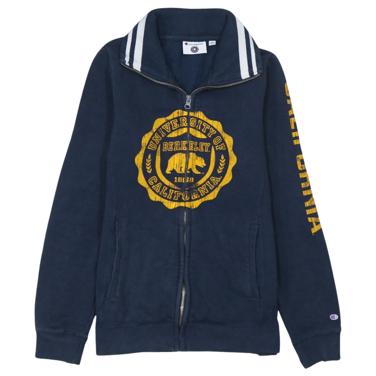 Mens UK Size M Champion Blue Full Zip Sweatshirt