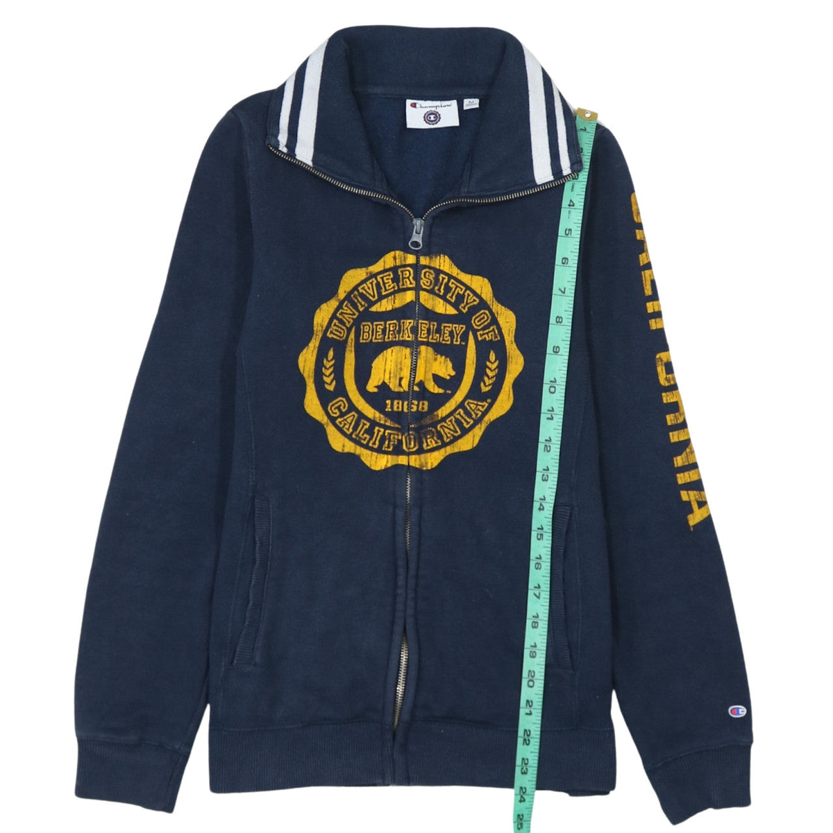 Mens UK Size M Champion Blue Full Zip Sweatshirt