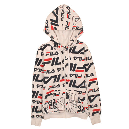 Womens UK Size 12 FILA Beige Full Zip Hoodie