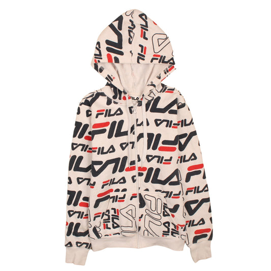Womens UK Size 12 FILA Beige Full Zip Hoodie