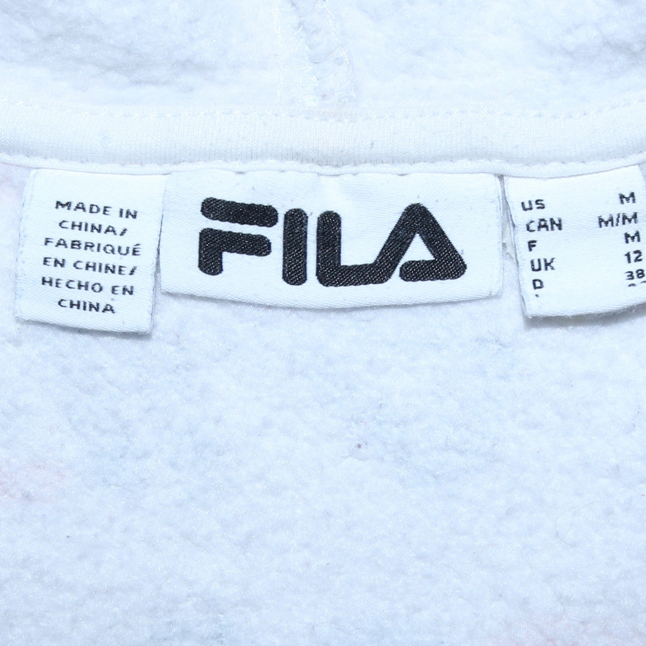 Womens UK Size 12 FILA Beige Full Zip Hoodie
