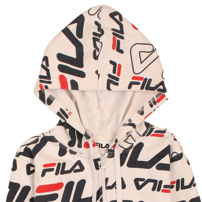 Womens UK Size 12 FILA Beige Full Zip Hoodie