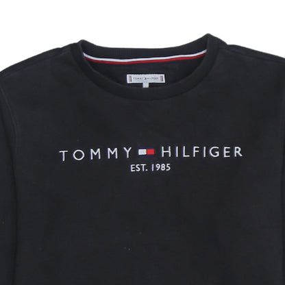 Tommy Hilfiger Boys Black Logo Crew Neck Sweatshirt Size 16 Years