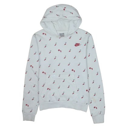 Womens UK Size XL Nike White Pullover Hoodie