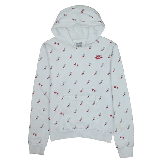 Womens UK Size XL Nike White Pullover Hoodie