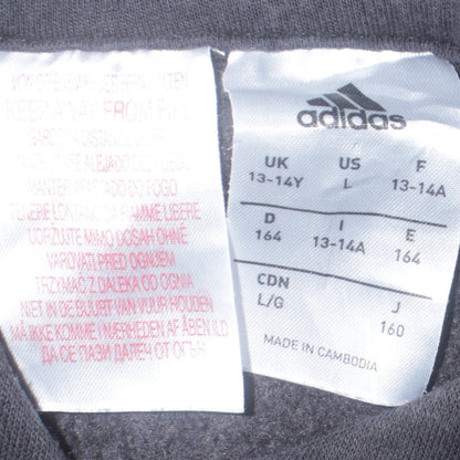 Adidas Boys Black Hoodie 13-14 Years Pullover Sportswear Sweatshirt