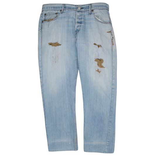 Mens UK Size L Levi's Regular Fit Straight Blue Jeans