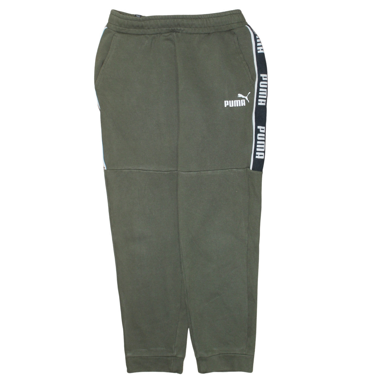 Mens UK Size M PUMA Regular Fit Jogger Green Trousers