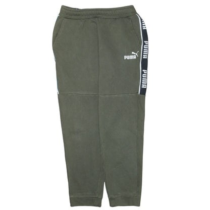 Mens UK Size M PUMA Regular Fit Jogger Green Trousers