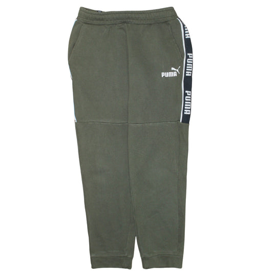 Mens UK Size M PUMA Regular Fit Jogger Green Trousers