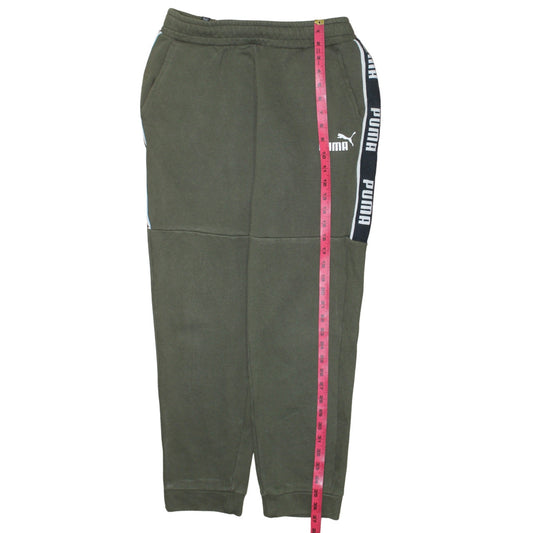 Mens UK Size M PUMA Regular Fit Jogger Green Trousers
