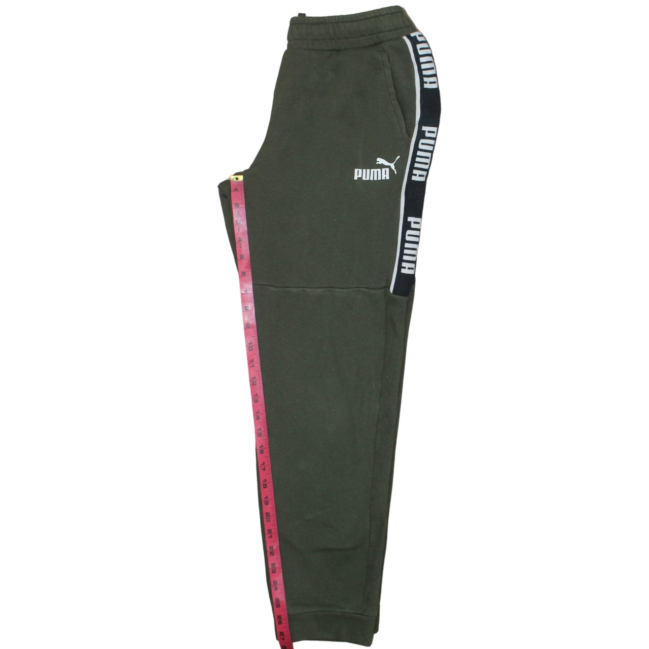Mens UK Size M PUMA Regular Fit Jogger Green Trousers