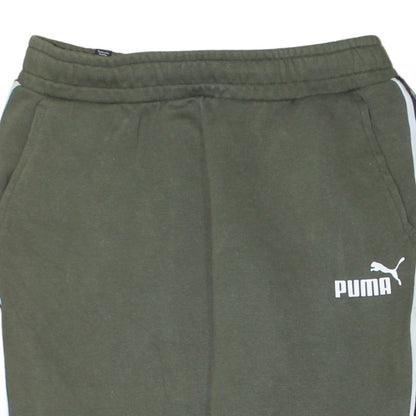 Mens UK Size M PUMA Regular Fit Jogger Green Trousers