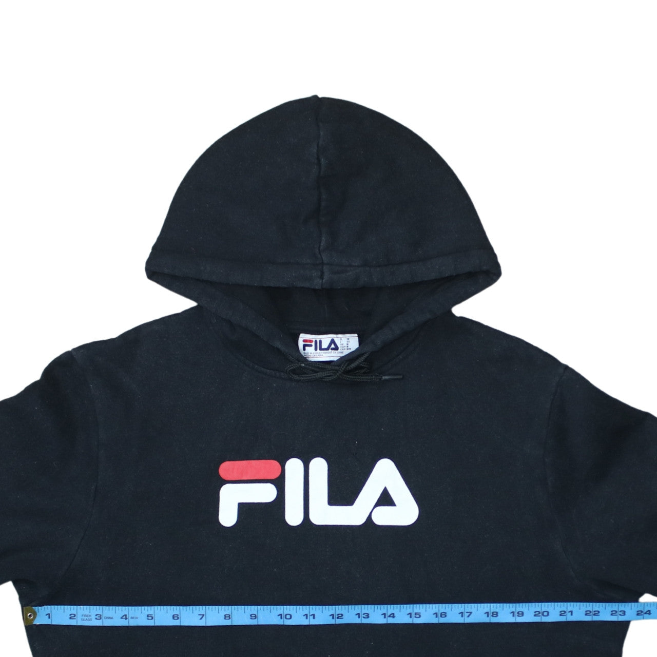 Mens UK Size M FILA Black Pullover Hoodie