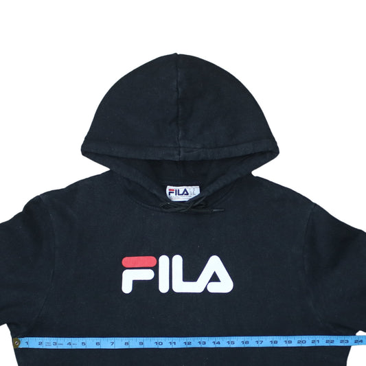 Mens UK Size M FILA Black Pullover Hoodie