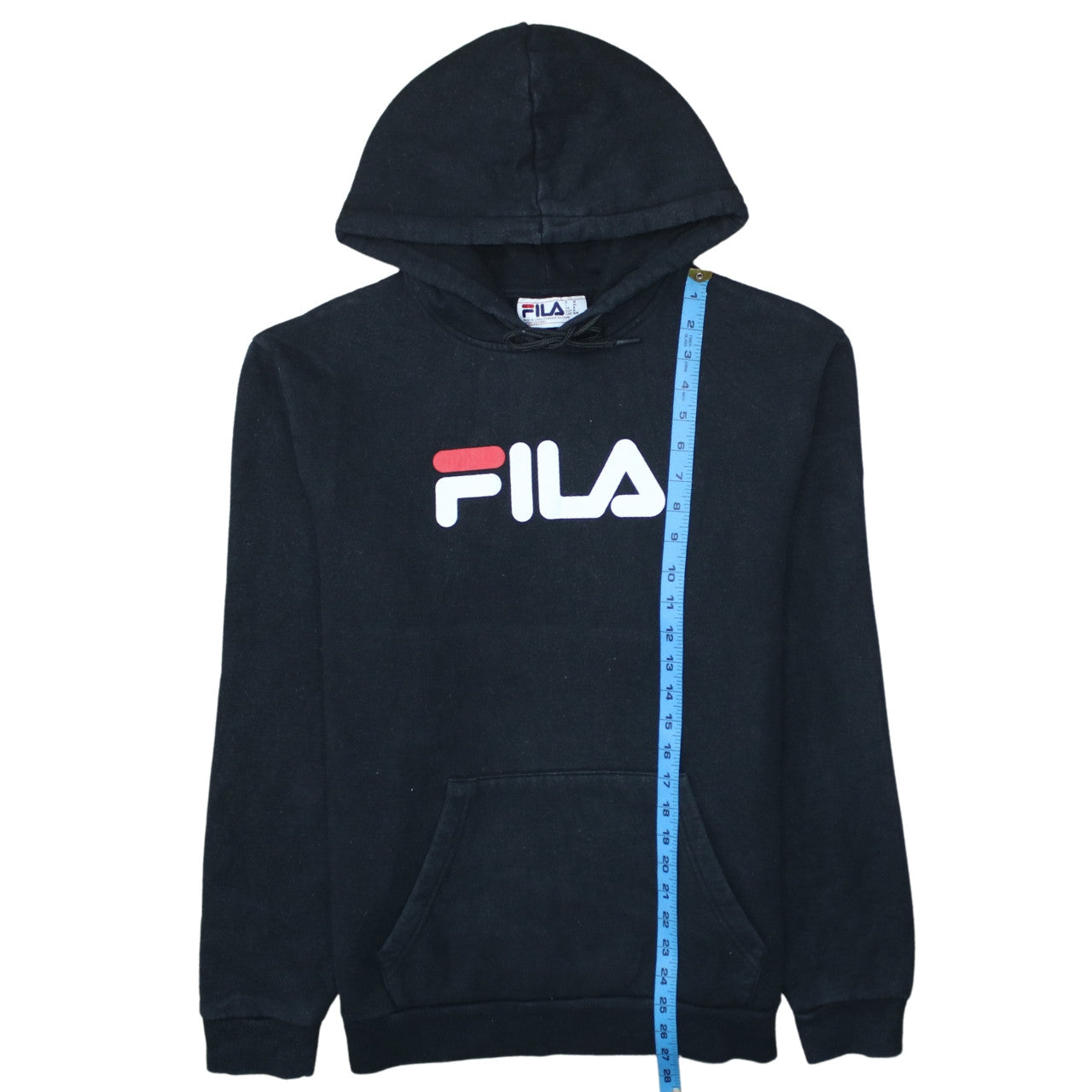 Mens UK Size M FILA Black Pullover Hoodie