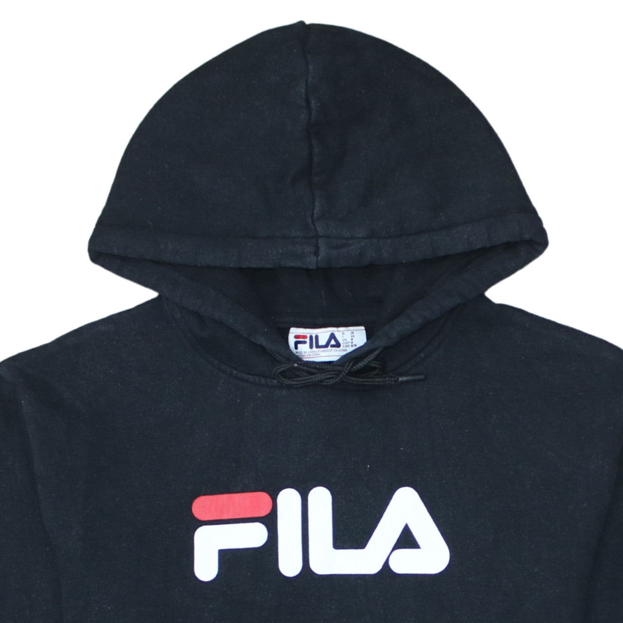 Mens UK Size M FILA Black Pullover Hoodie