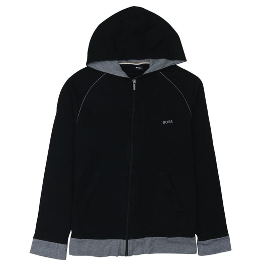 Mens UK Size M Boss Black Full Zip Hoodie