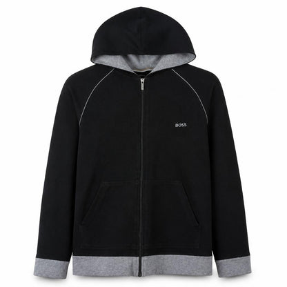 Mens UK Size M Boss Black Full Zip Hoodie