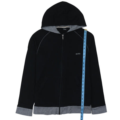 Mens UK Size M Boss Black Full Zip Hoodie