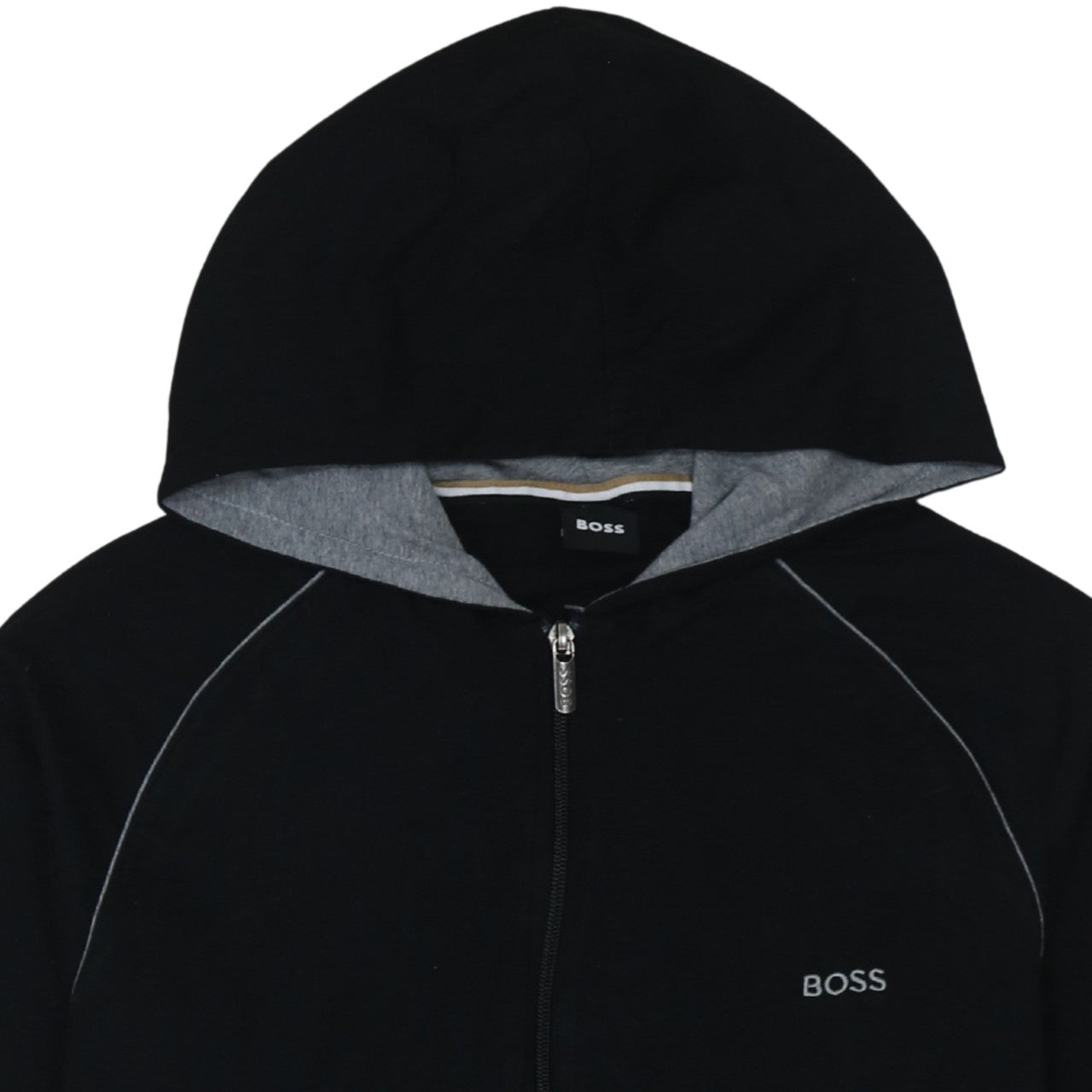 Mens UK Size M Boss Black Full Zip Hoodie