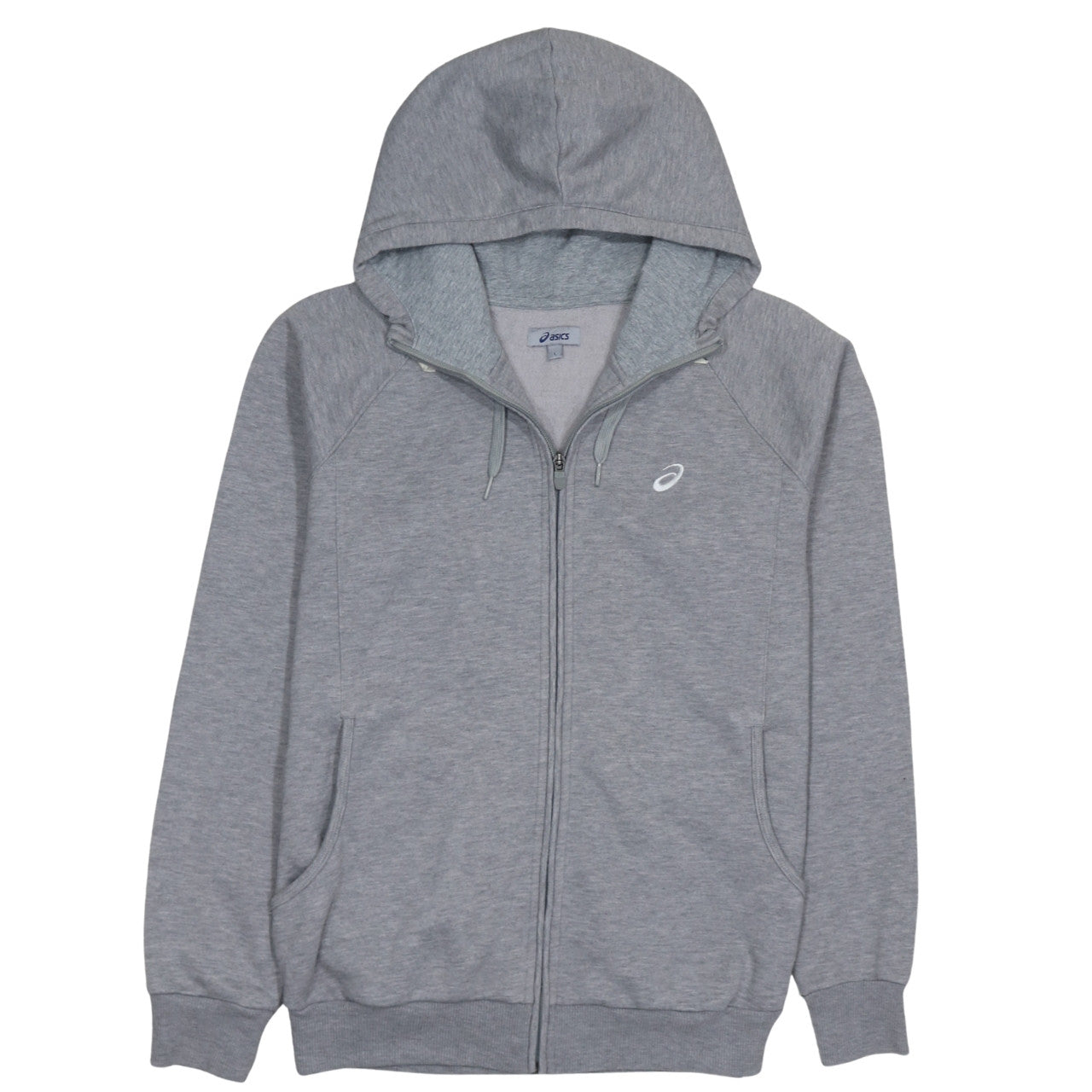 Mens UK Size L ASICS Grey Full Zip Hoodie