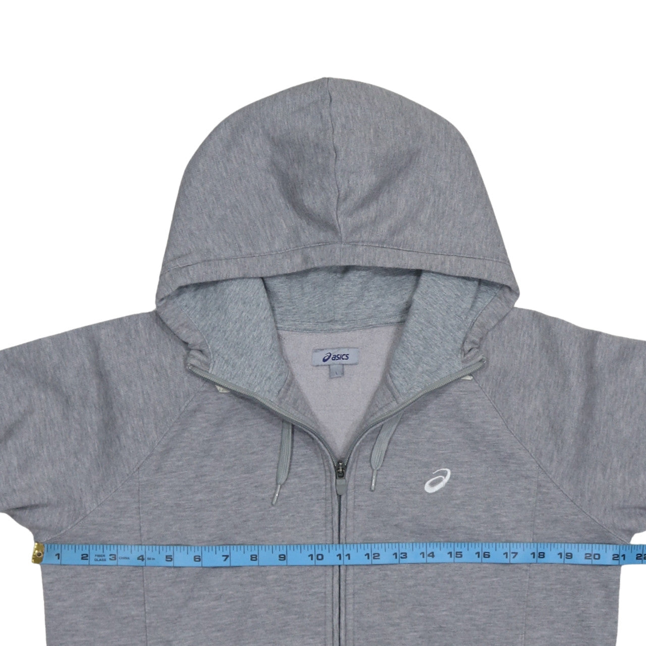 Mens UK Size L ASICS Grey Full Zip Hoodie