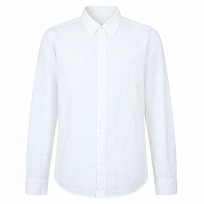 Calvin Klein Jeans Men's White Cotton Long Sleeve Button-Up Shirt L